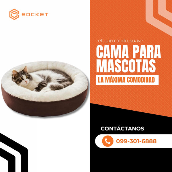 Cama acolchada rosada para mascotas
