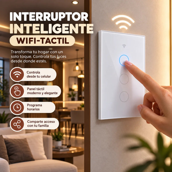 Interruptor inteligente WiFi táctil de 3 botones